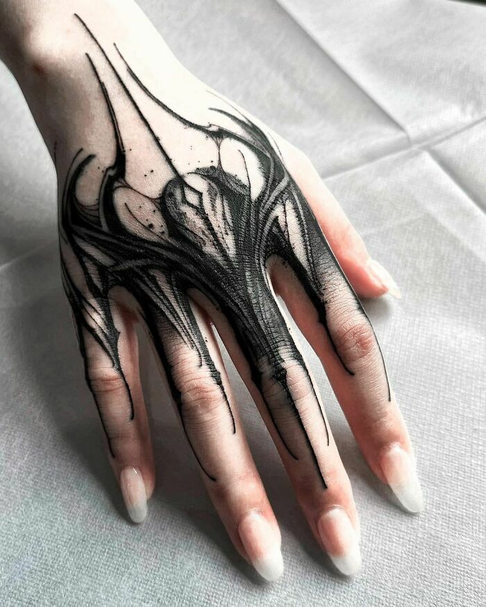 Dark Aries ornamental Hand Tattoo