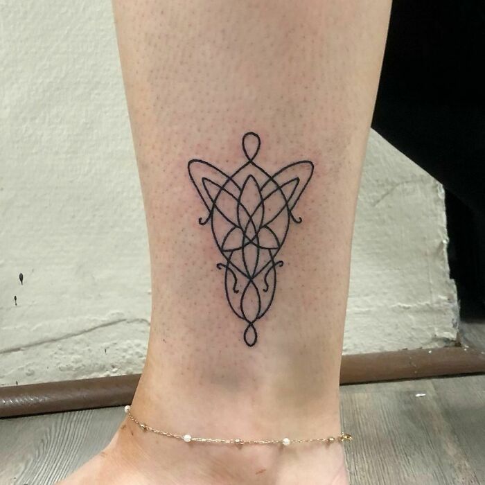 The Evenstar ankle tattoo