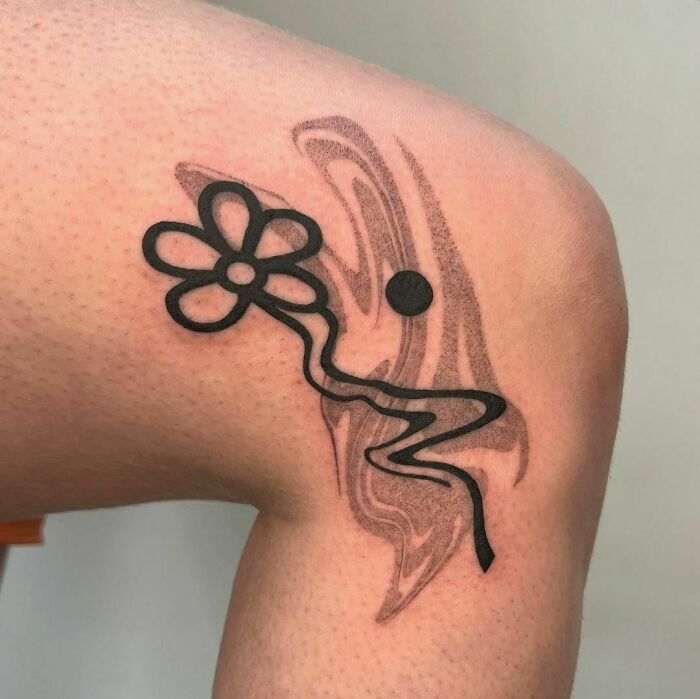 Flower Abstract leg Tattoo