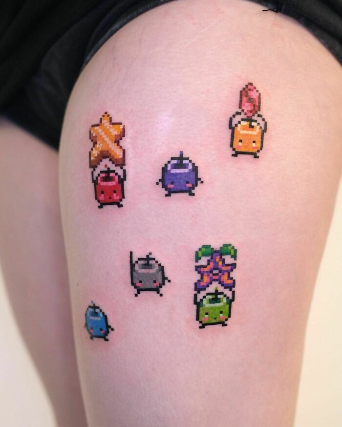 Colourful apples from the game Tattoo