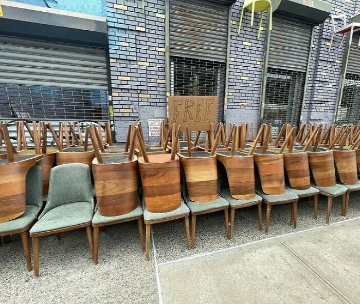 This Is Not A Drill. Obscene Amount Of Free Chairs On Atlantic Av Between New York Ave And Brooklyn Ave
