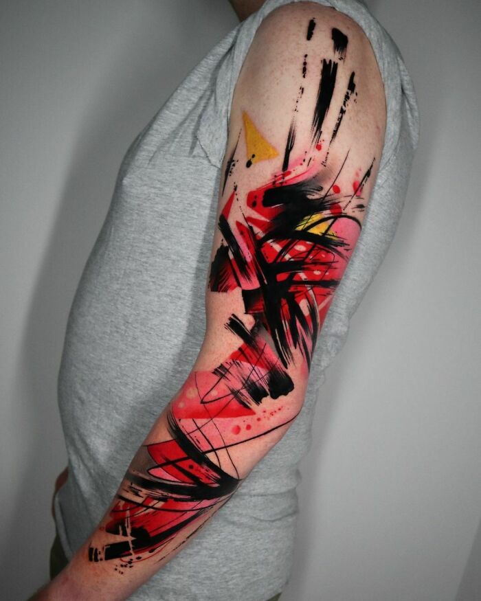 Abstract and colorful full arm sleeve