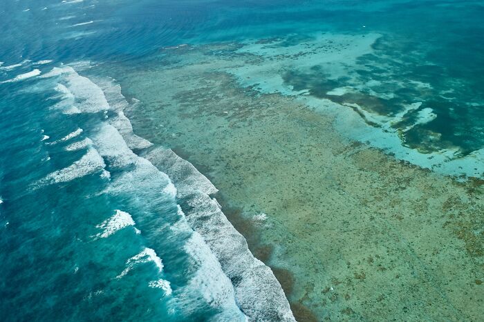 An Aerial View Of Part Of The Belize Barrier Reef