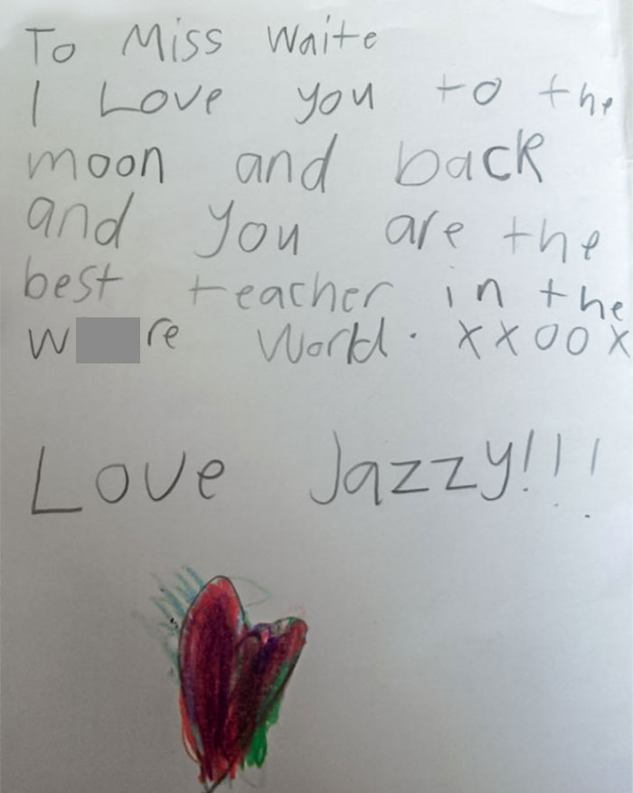 One Of My Little Students Wrote Me A Letter, Thanks I Guess