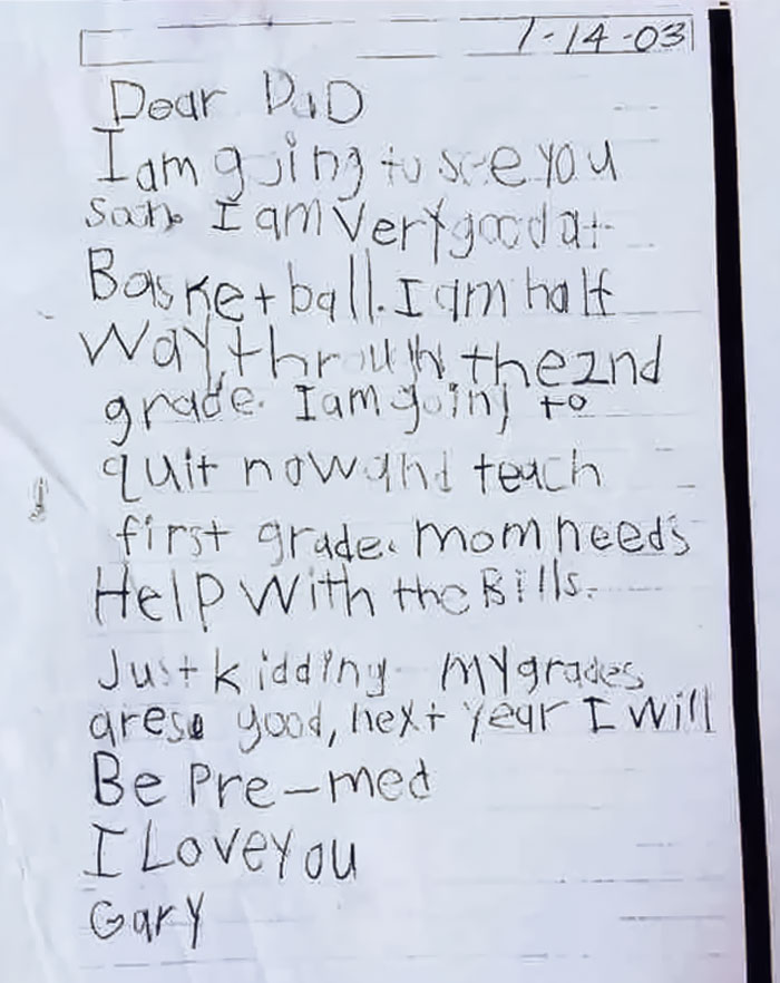 I Found A Note I Wrote To My Dad In Second Grade