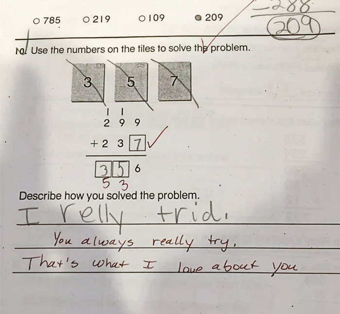 My Little Sister Wrote This On Her Math Test