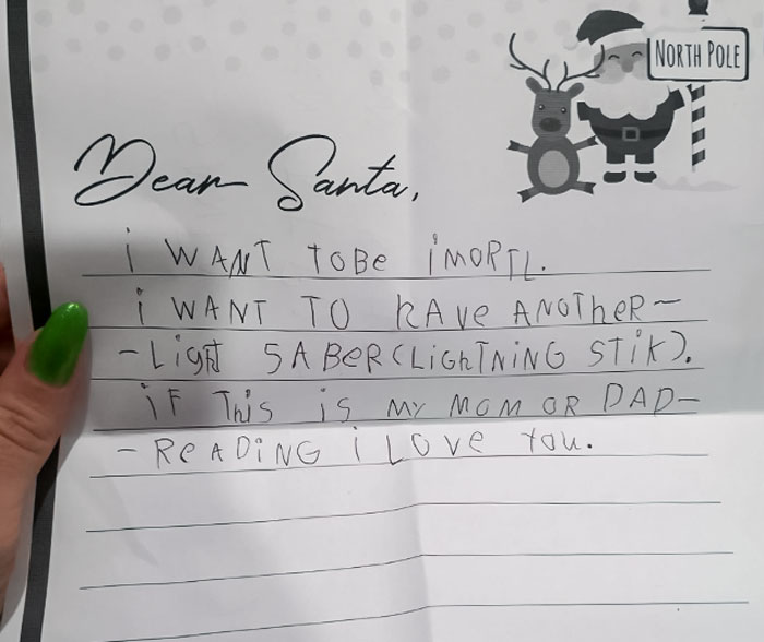 My Sons' Letter To Santa. I Think He Knows