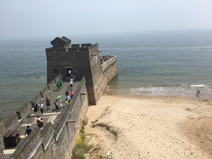 This Is Where The Great Wall Of China Meets The Sea. Shanhaiguan, Hebei Province, China