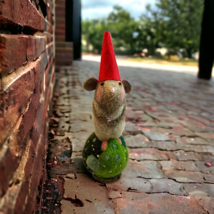 A Needle Felted And Sculpted Mouse From Birchwood Fine Art