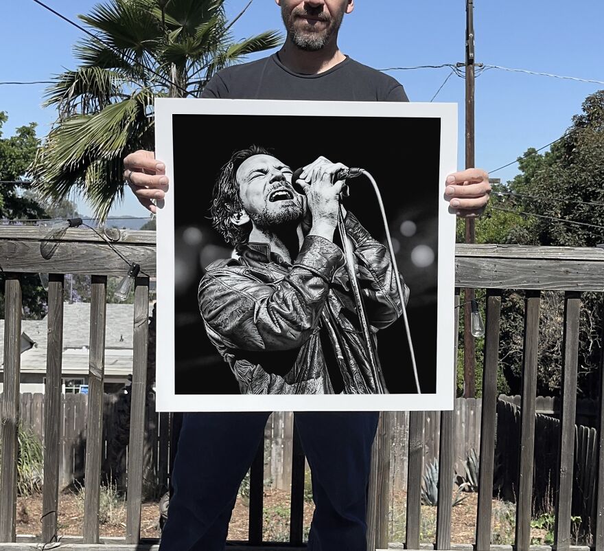 I Spent 14 Months - 380 Hours Total - Drawing Eddie Vedder With A Common Bic Ballpoint Pen