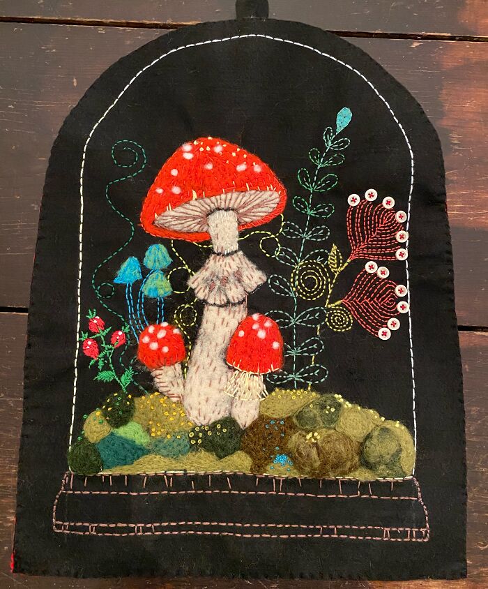 An Embroidered Wall Hanging From Birchwood Fine Art