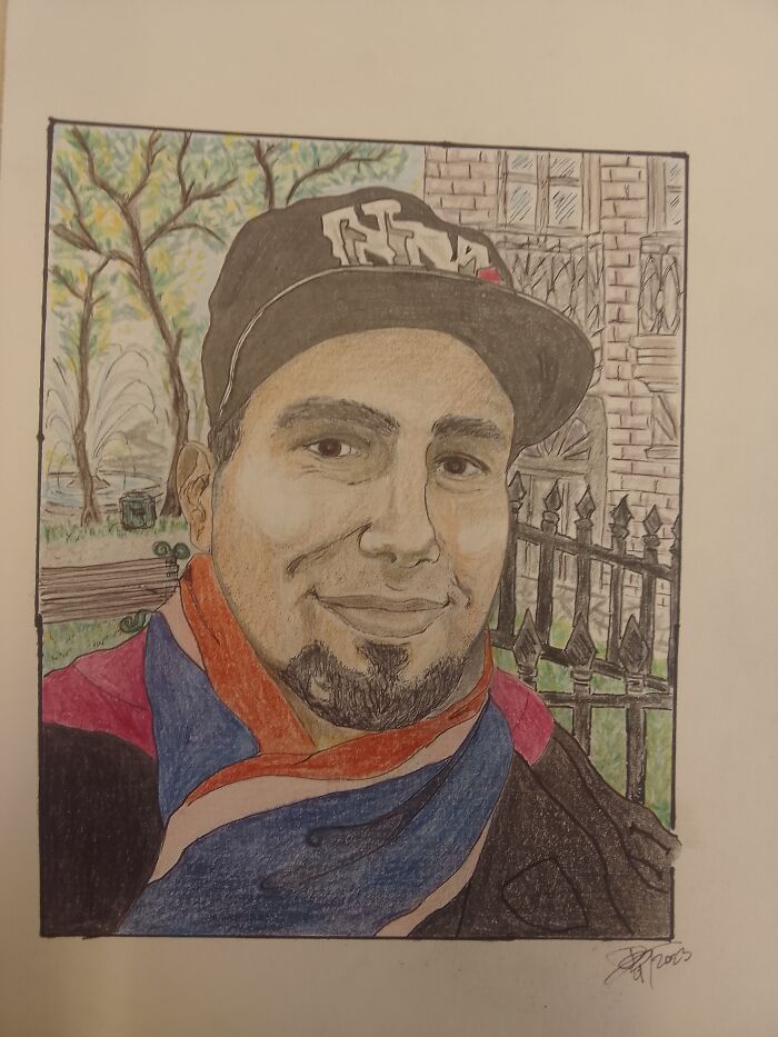 Guy In My Class Wanted His Portrait. It's Hanging On His Wall At Home Now