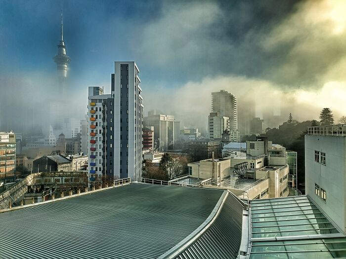 Fog Over Auckland City Yesterday Morning :) Taken From The 8th Floor Of A Building At My Uni