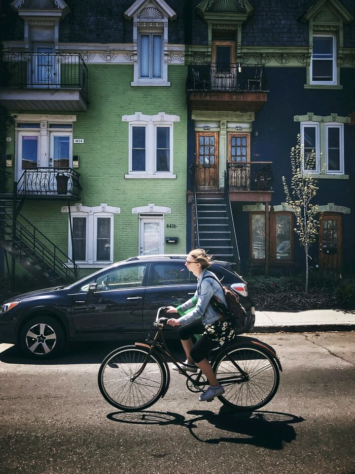 Commuting In The "Plateau" Neighborhood In Montreal