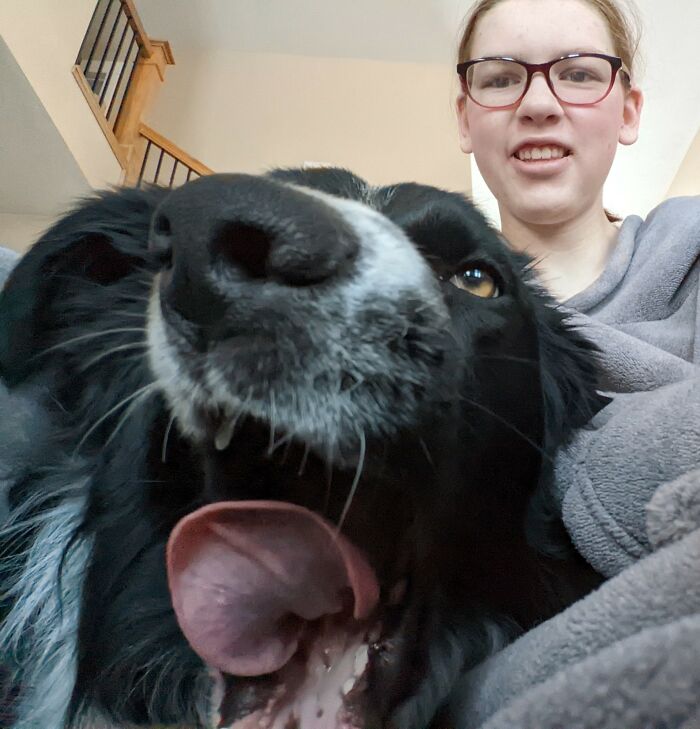 Me And My Dog. Just Snapping Selfies And Got This Pure Gold! His Name Is Sully