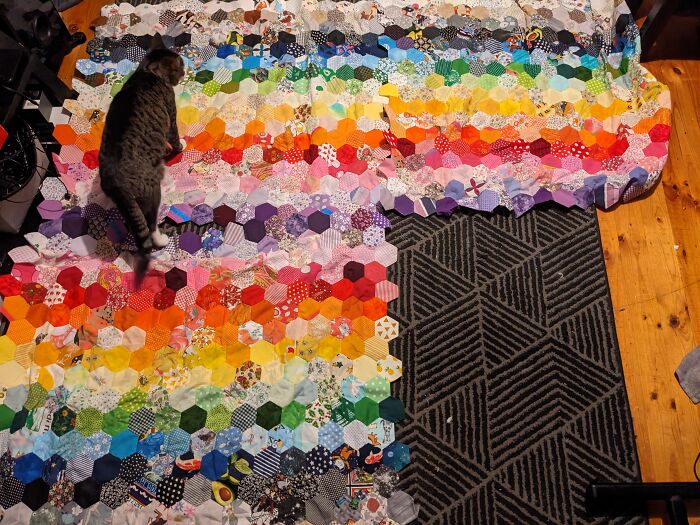 Hexigon Quilt - 1,225, 1.5inch Pieces All Hand Sewn