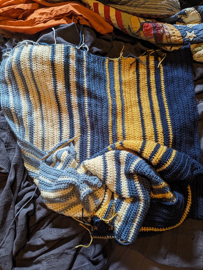 Halfway Done With A Crochet Baby Blanket For My New Nephew-To-Be!