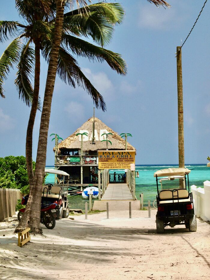 A Bar Over Turquoise Water In San Pedro