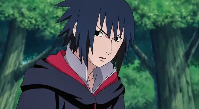 Sasuke Uchiha wearing Akatsuki clothes from Naruto