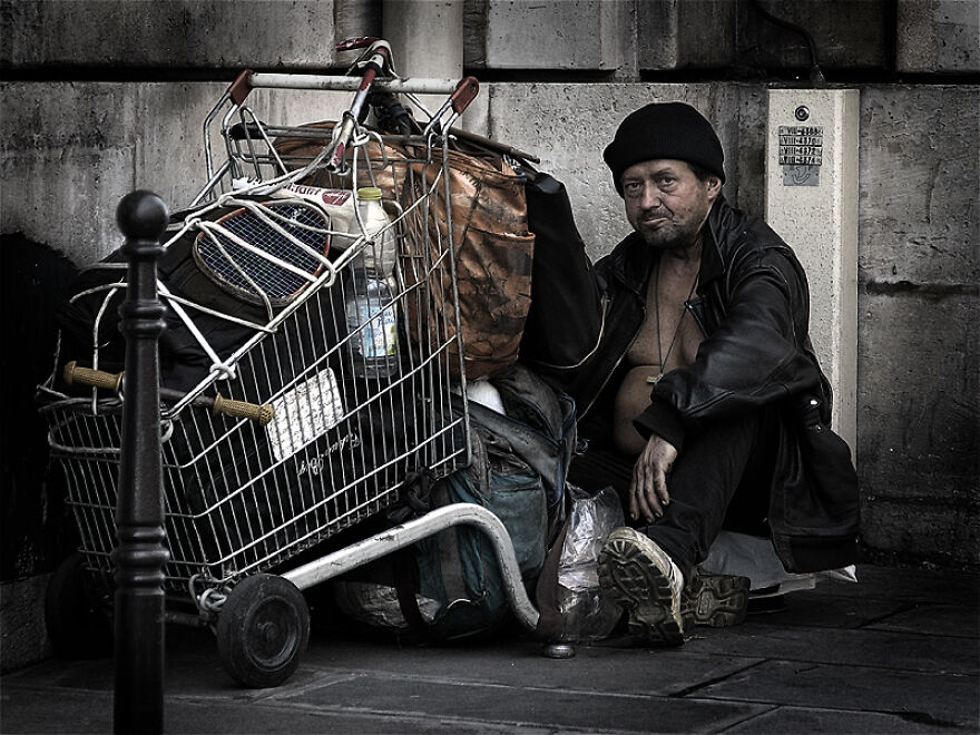 Homeless Person In Paris By Eric Pouhier