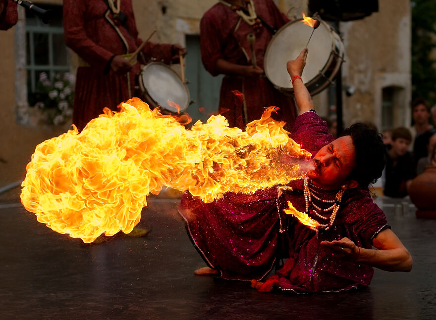 Fire Breathing "Jaipur Maharaja Brass Band" In Chassepierre, Belgium By Luc Viatour