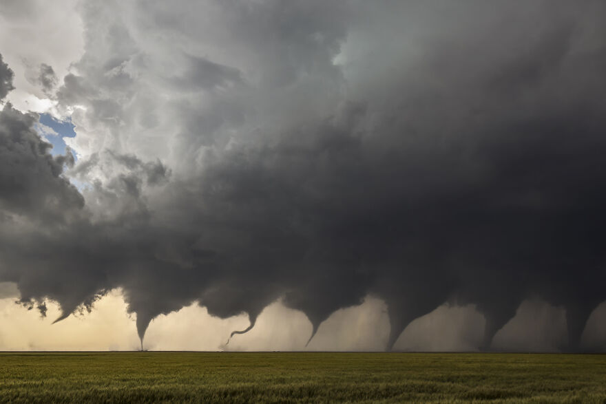 Evolution Of A Tornado: Composite Of Eight Images Shot In Sequence As A Tornado Formed In Kansas By Jasonweingart