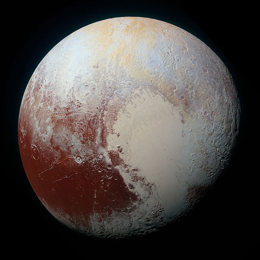 Nasa's New Horizons Spacecraft Captured This High-Resolution Enhanced Color View Of Pluto On July 14, 2015 By Nasa
