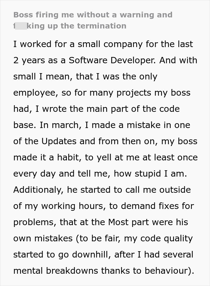 Boss Makes A “Minor Spelling Mistake” In Job Termination Letter, Eats Dirt When Employee Complies Boss Makes A “Minor Spelling Mistake” In Job Termination Letter, Eats Dirt When Employee Complies