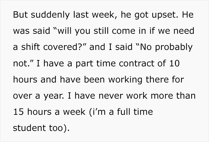 'Bosszilla' Livid His Part-Time Employee Got A Second Job And Isn't As Available Now 'Bosszilla' Livid His Part-Time Employee Got A Second Job And Isn't As Available Now