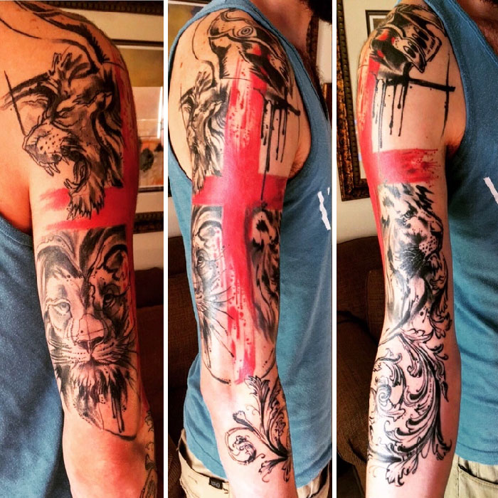 Abstract Family Crest arm Sleeve Tattoo