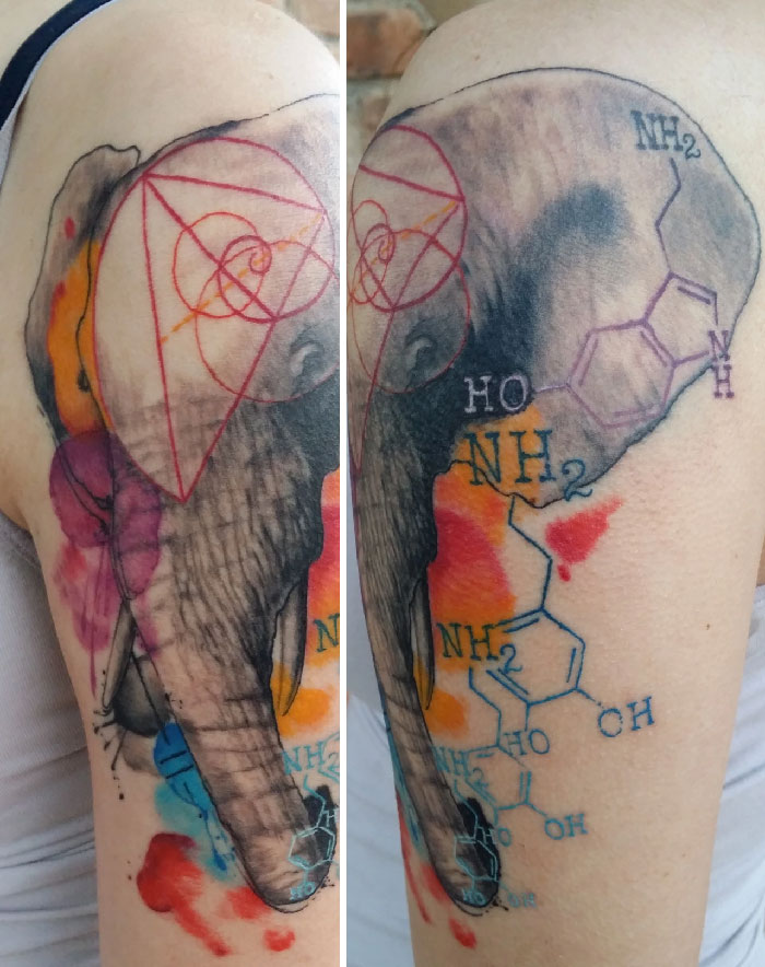 Abstract elephant hand Tattoo 