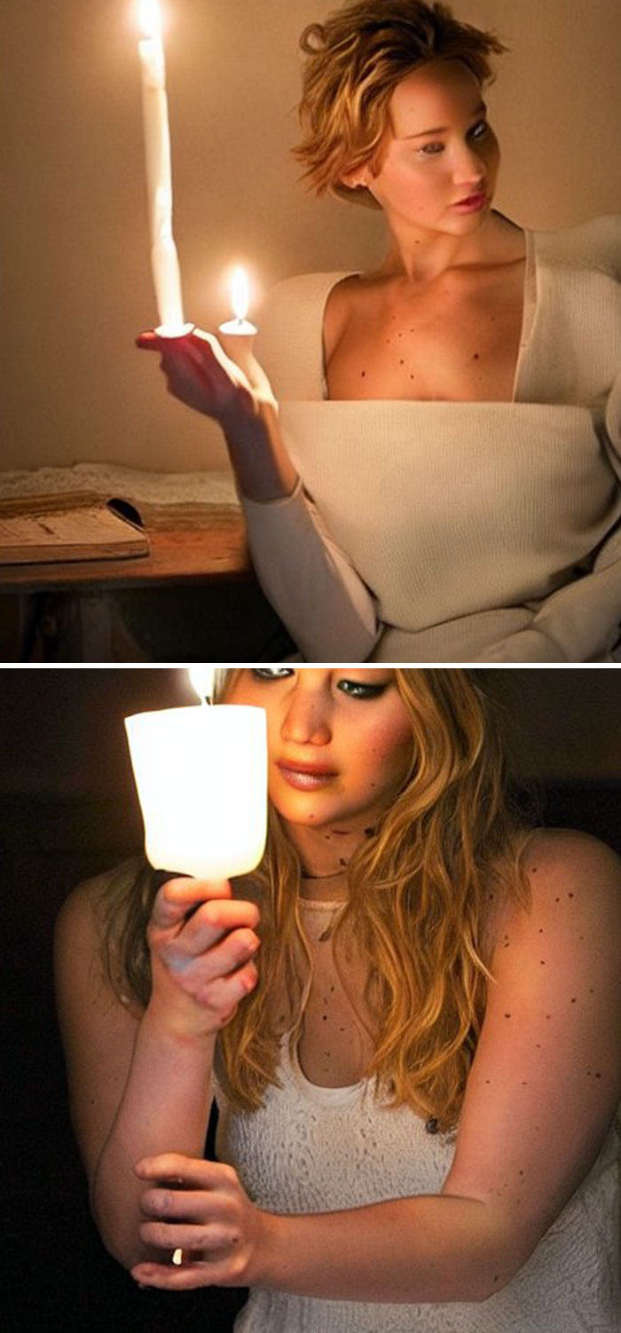 Jennifer Lawrence Under Candle Light