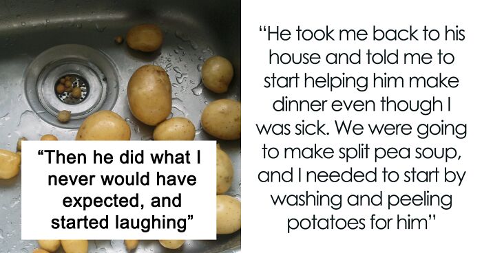Girl Faces Unexpected Burst Of Laughter From Her Mean Grandpa Who Asked For Unpeeled Potatoes