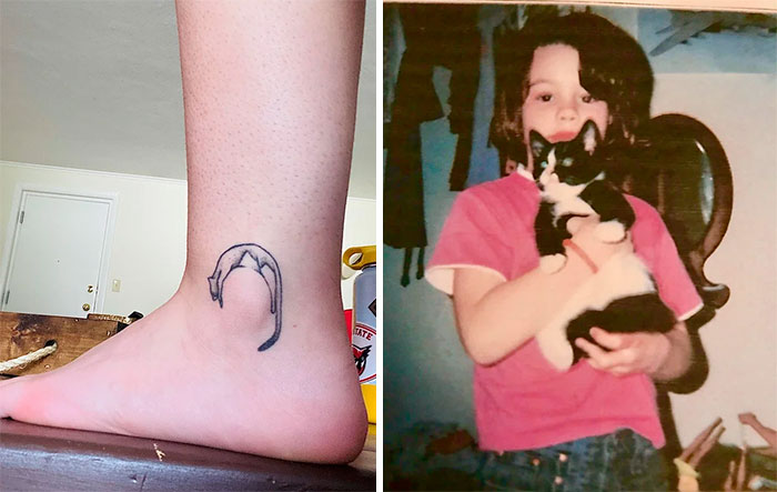 Cat ankle tattoo