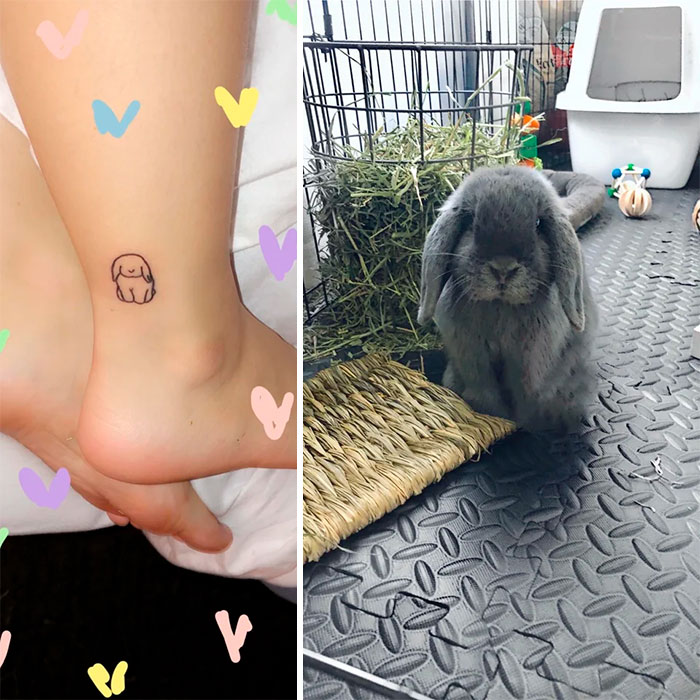 Pet rabbit ankle tattoo