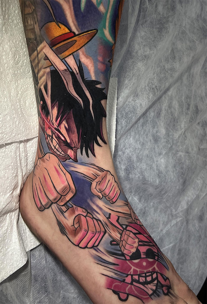 One Piece Ankle Tattoo