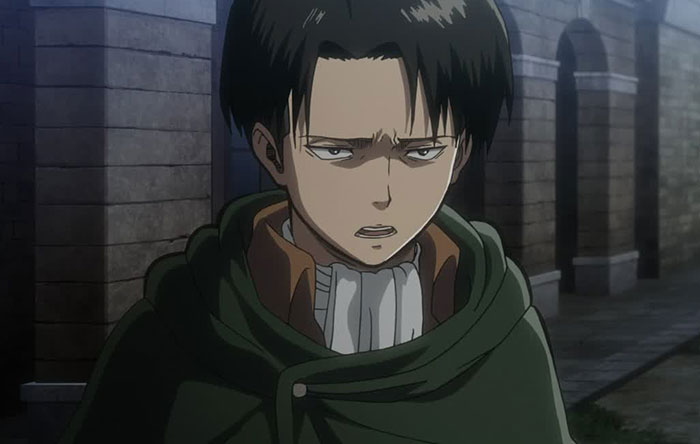 Levi Ackerman wearing brown and red outfit