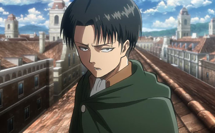 Levi Ackerman wearing green and brown outfit