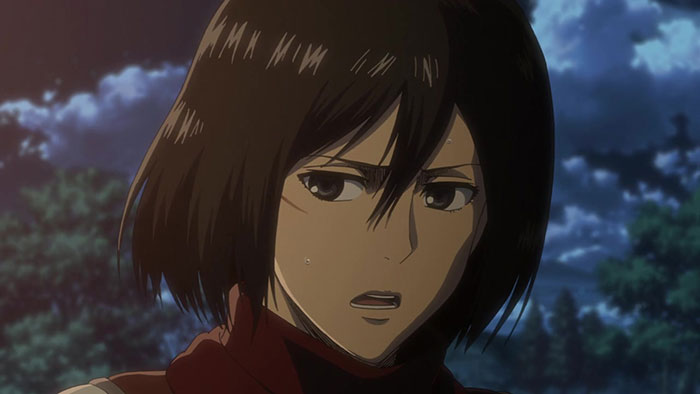 Mikasa Ackerman wearing red scarf