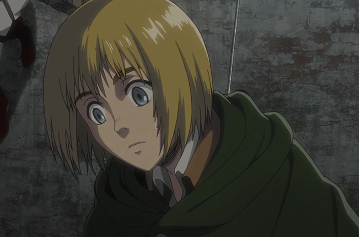 Armin Arlert wearing green and brown outfit