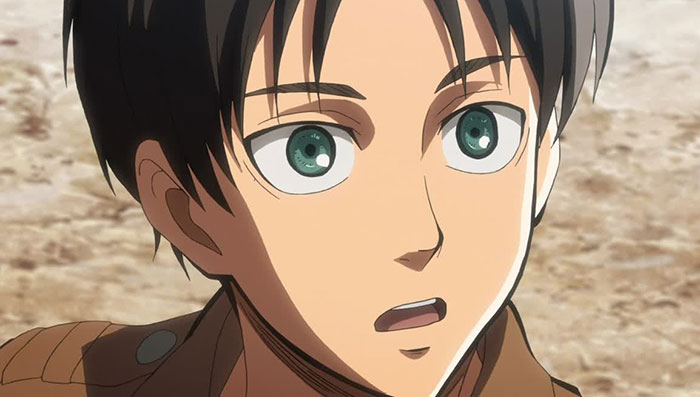 Eren Yeager wearing brown jacket