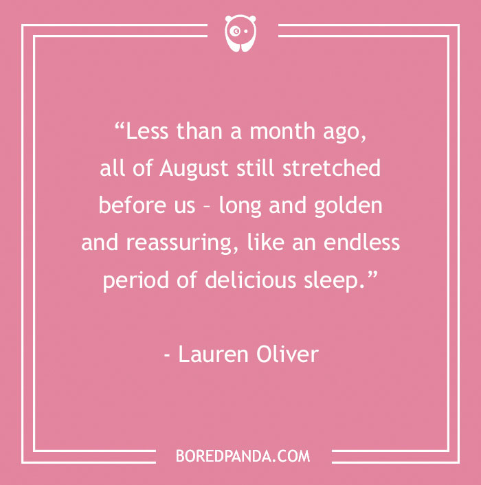 Lauren Oliver About Summer Being Over 