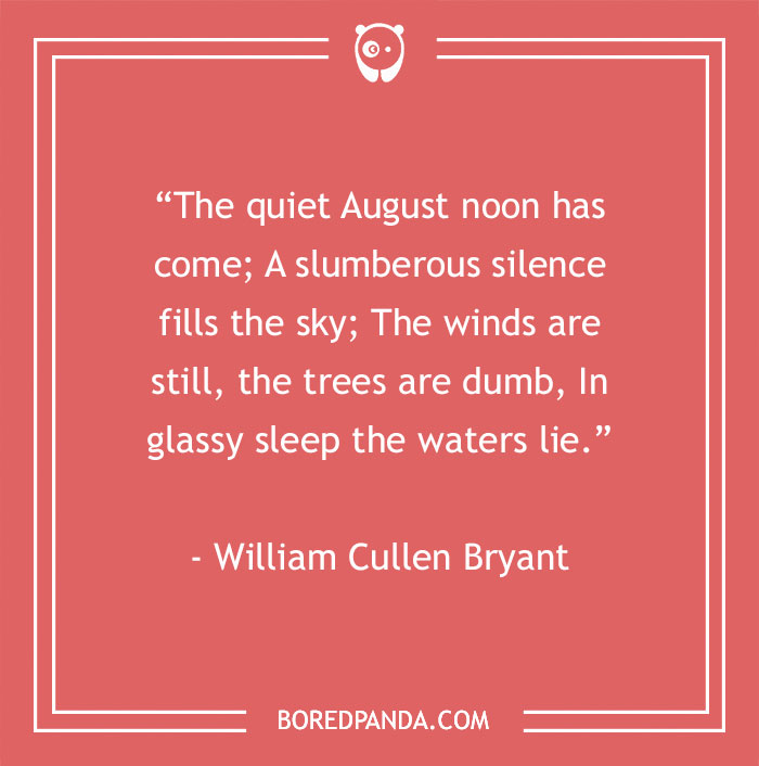 William Cullen Bryant About Sleeping On Summer 