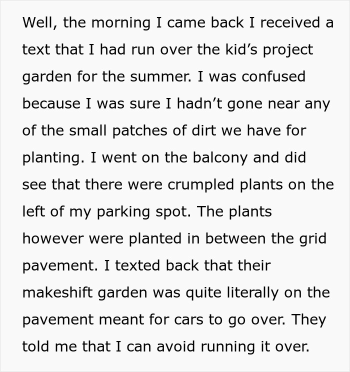 Neighbor Ruins Kid’s Botany Project Over And Over As Parents Keep Putting It In Her Parking Spot