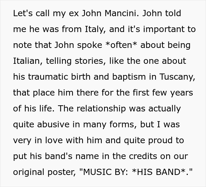 Woman Works Out That Her Boyfriend Was Faking His Identity, Exposes Him In A Movie Poster