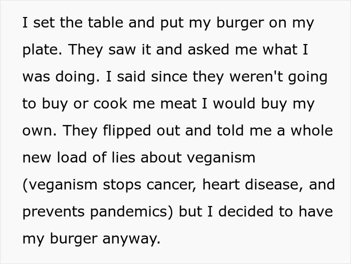Guy Refuses To Go Vegan As Entire Family Does, Gets Hate For It Guy Refuses To Go Vegan As Entire Family Does, Gets Hate For It