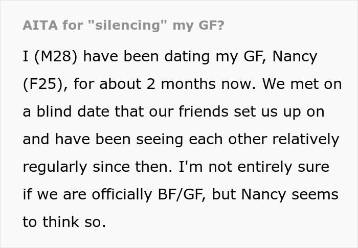 Guy Asks If He Was A Jerk For ‘Silencing’ His GF, The Internet Gives Him A Reality Check About Her Guy Asks If He Was A Jerk For ‘Silencing’ His GF, The Internet Gives Him A Reality Check About Her