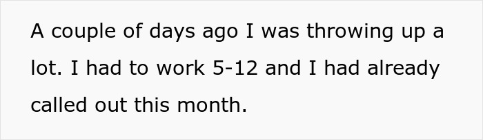 Teenager Maliciously Complies With Manager’s Request To Come Into Work While Sick, Throws Up