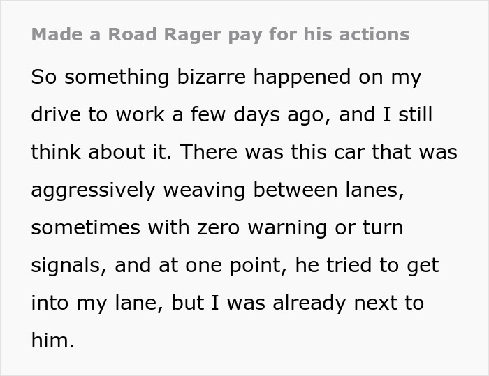 “Made A Road Rager Pay For His Actions”: Person Gets The Perfect Revenge