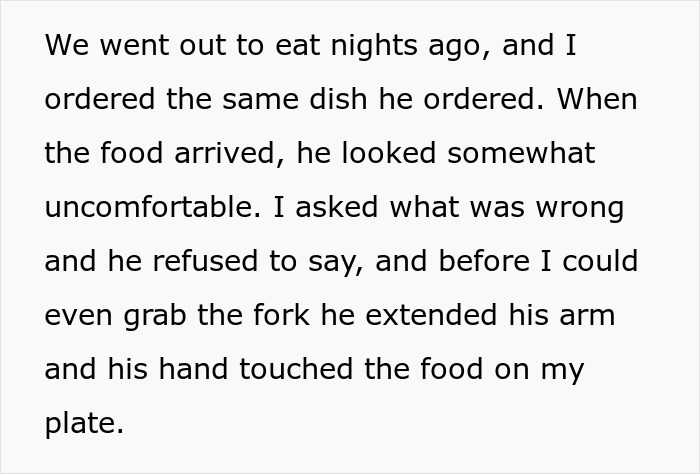 Couple Quarrels After Blind BF Touches GF's Food To Make Sure She Ordered The Same Dish He Did